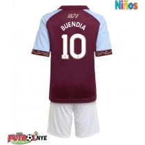 Camiseta Aston Villa Emiliano Buendia #10 Primera Equipación para niños 2025-26 manga corta (+ pantalones cortos)